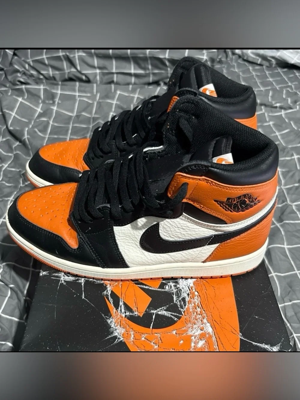Nike Men’s Black and Orange High-Top Sneakers